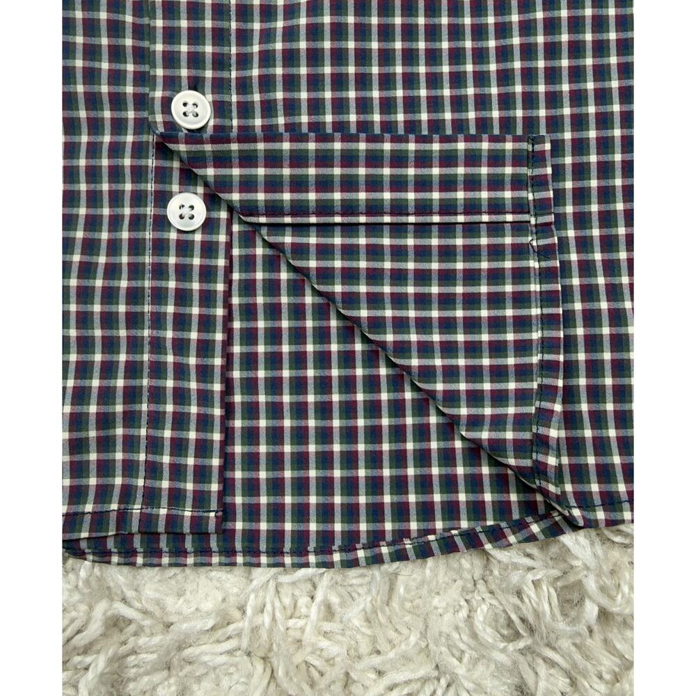 Mizzen+Main Leeward Dress Shirt Mens Large Standard Fit Navy Plaid Check Stretch - Picture 4 of 11